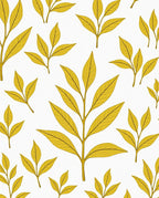Golden Leaf Botanical Pattern Rug