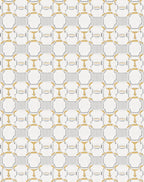 Geometric Lattice Gold Grey Pattern Rug