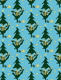 Dark Green Pine Yellow Star Accents Rug
