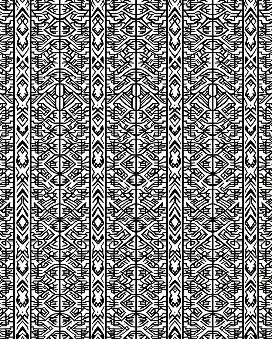 Intricate Geometric Tribal Stripe Pattern Rug
