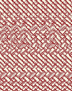Red Cream Geometric Interlocking Pattern Rug