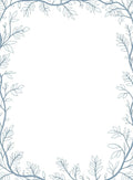 Soft Blue Vine Leaf Border Rug