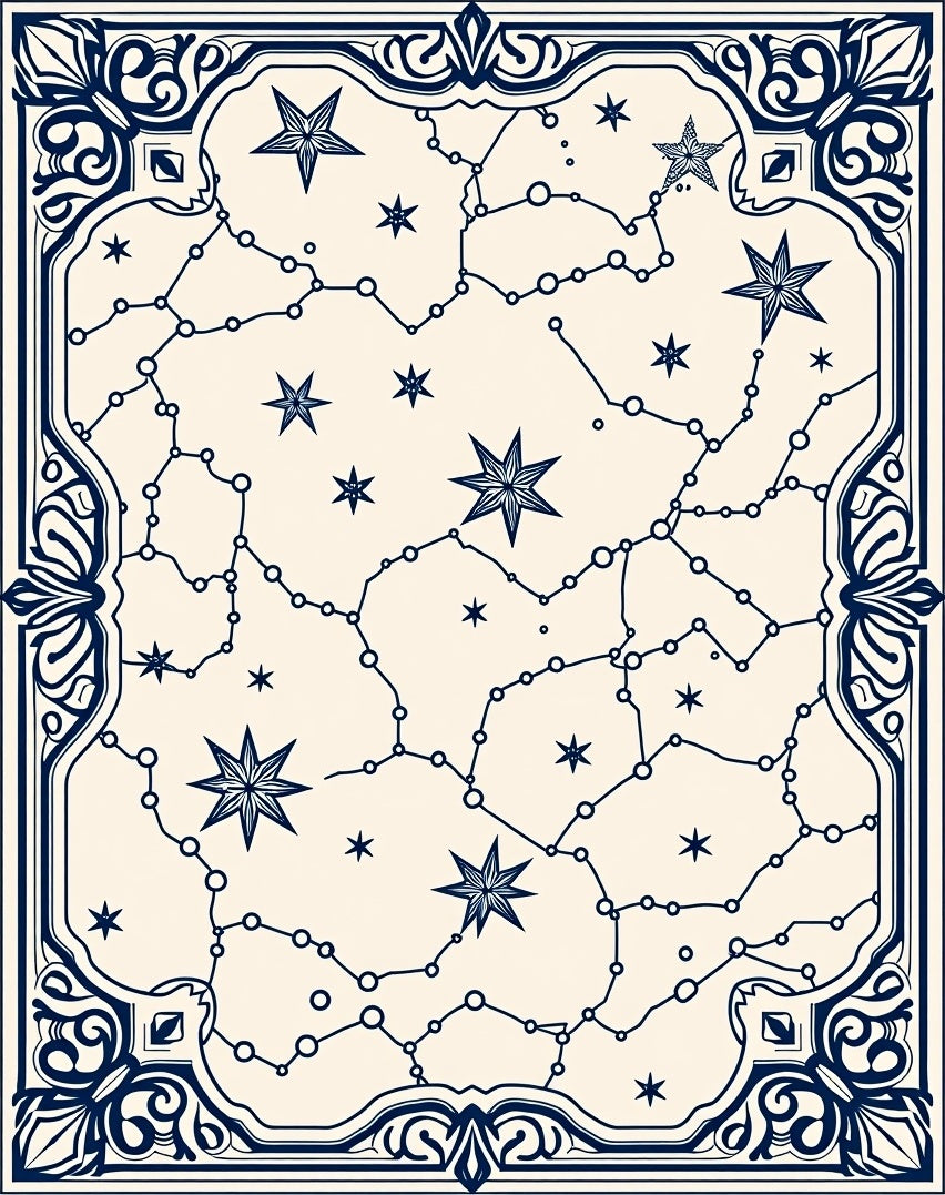 Cosmic Star Map Constellation Rug Design Rug