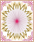 Radial Starburst Pattern with Whimsical Corners Rug