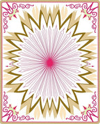 Radial Starburst Pattern with Whimsical Corners Rug