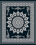 Monochromatic Sunburst Intricate Border Rug