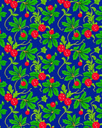 Vibrant Red Berry Vine Flourish Rug