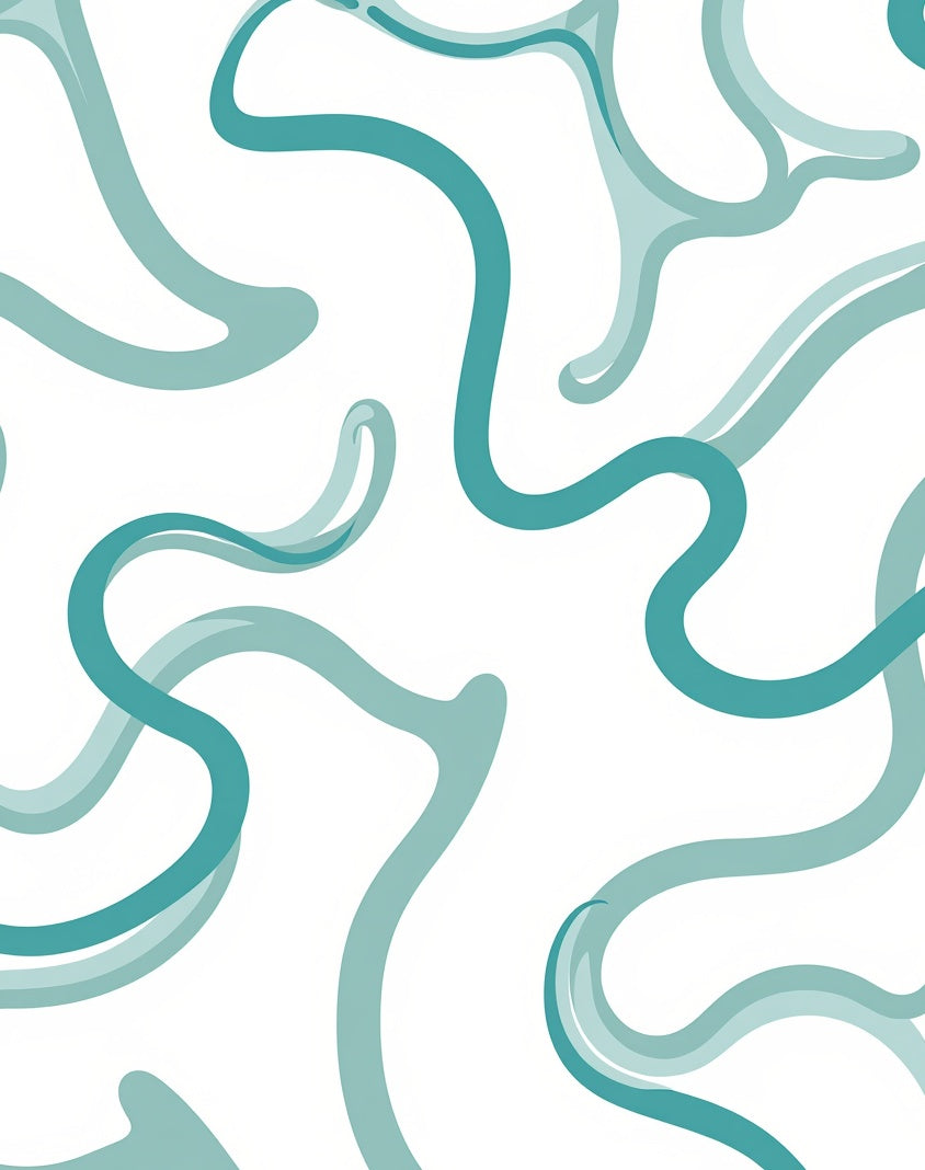 Teal Swirl Abstract Design Rug