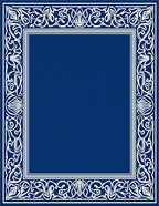 Ornate White Floral Border Design Rug