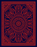 Radiant Red Sunburst Tribal Pattern Rug
