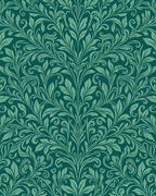 Emerald Floral Art Nouveau Pattern Rug