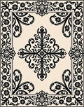 Classic Floral Scrollwork Damask Design Rug
