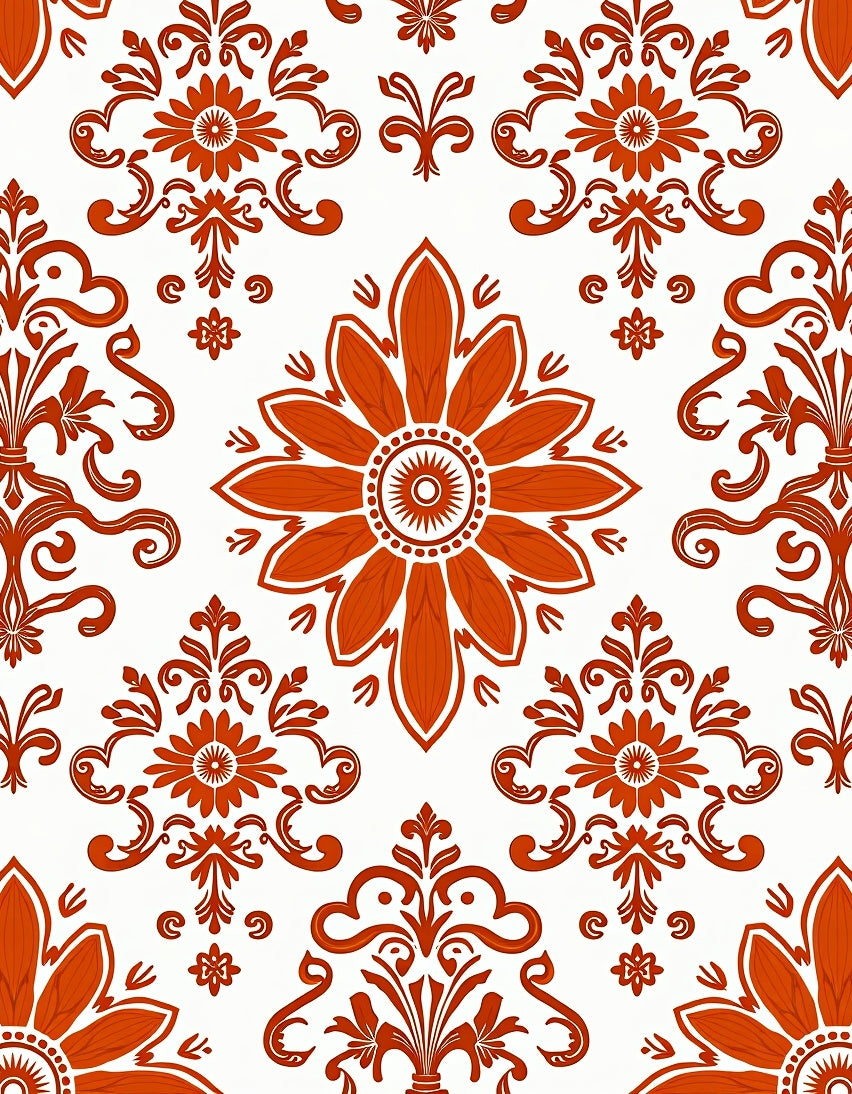 Classic Floral Damask Pattern Rug