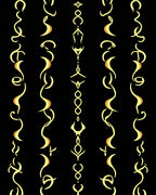 Elegant Yellow Swirls Pattern Rug