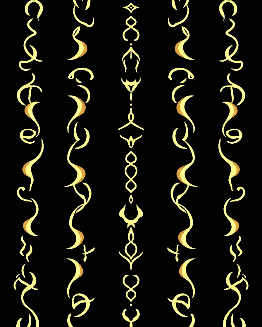 Elegant Yellow Swirls Pattern Rug