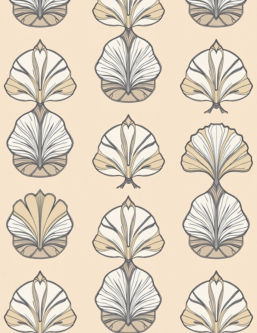 Elegant Art Deco Fan Pattern Rug
