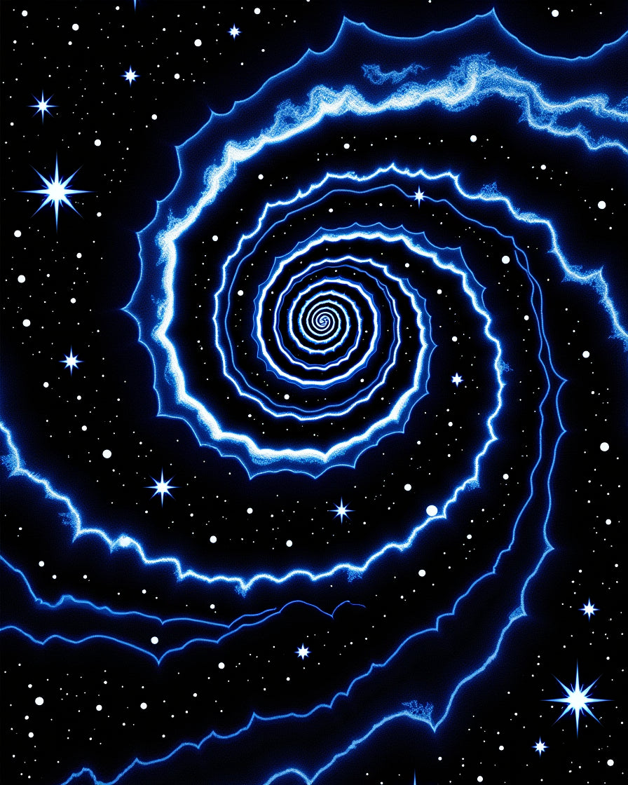 Cosmic Blue Swirl Galaxy Rug