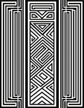 Bold Black White Geometric Maze Rug