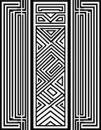 Bold Black White Geometric Maze Rug