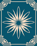 Geometric Floral Corner Frame Design Rug