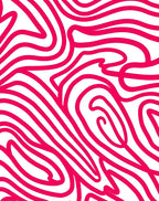 Vibrant Pink Swirl Abstract Line Art Rug