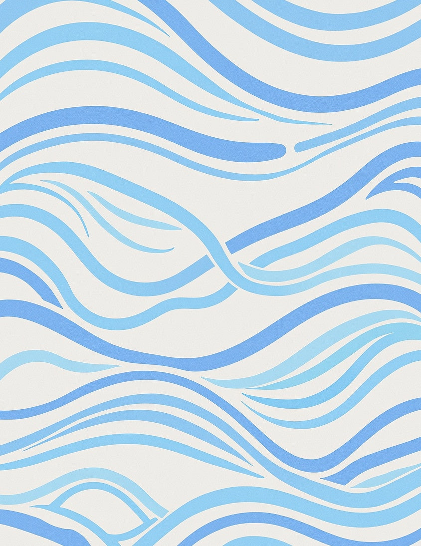 Blue Wave Pattern Design Rug