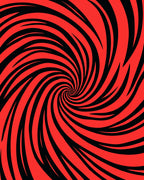 Red Black Swirl Illusion Rug