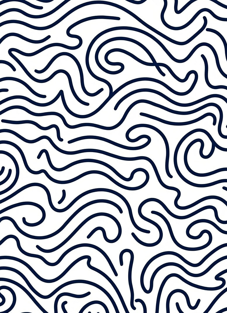 Waves Pattern Dark Blue Abstract Lines Rug