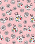 Pink Daisy Perfume Bottle Collage Rug