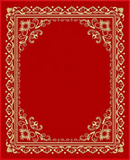 Red Gold Ornate Floral Border Rug