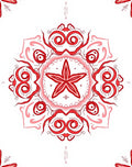 Red Starburst Mandala Pattern Rug