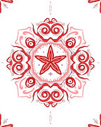 Red Starburst Mandala Pattern Rug