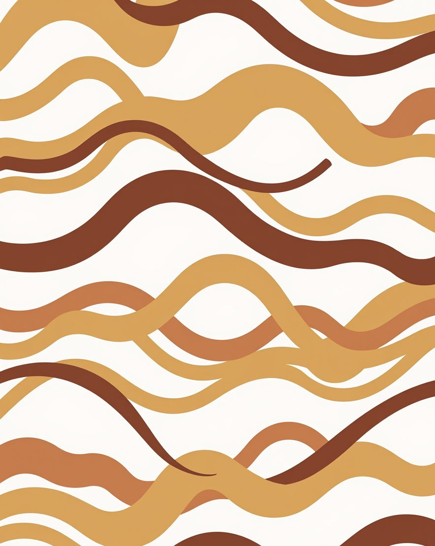 Terracotta Wavy Stripe Pattern Rug