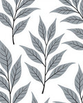 Modern Gray Leaf Pattern Rug