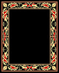Regal Red Gold Foliage Border Rug