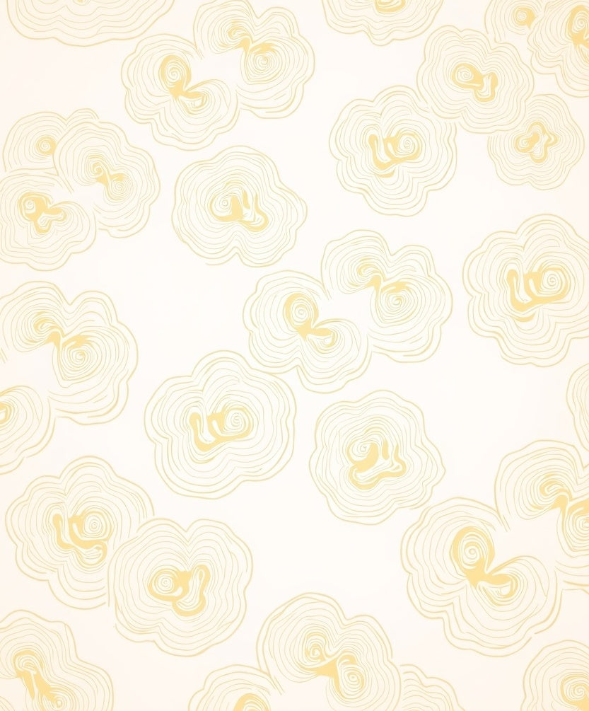Soft Yellow Swirl Abstract Pattern Rug