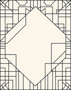 Art Deco Diamond Geometric Black Outline Rug