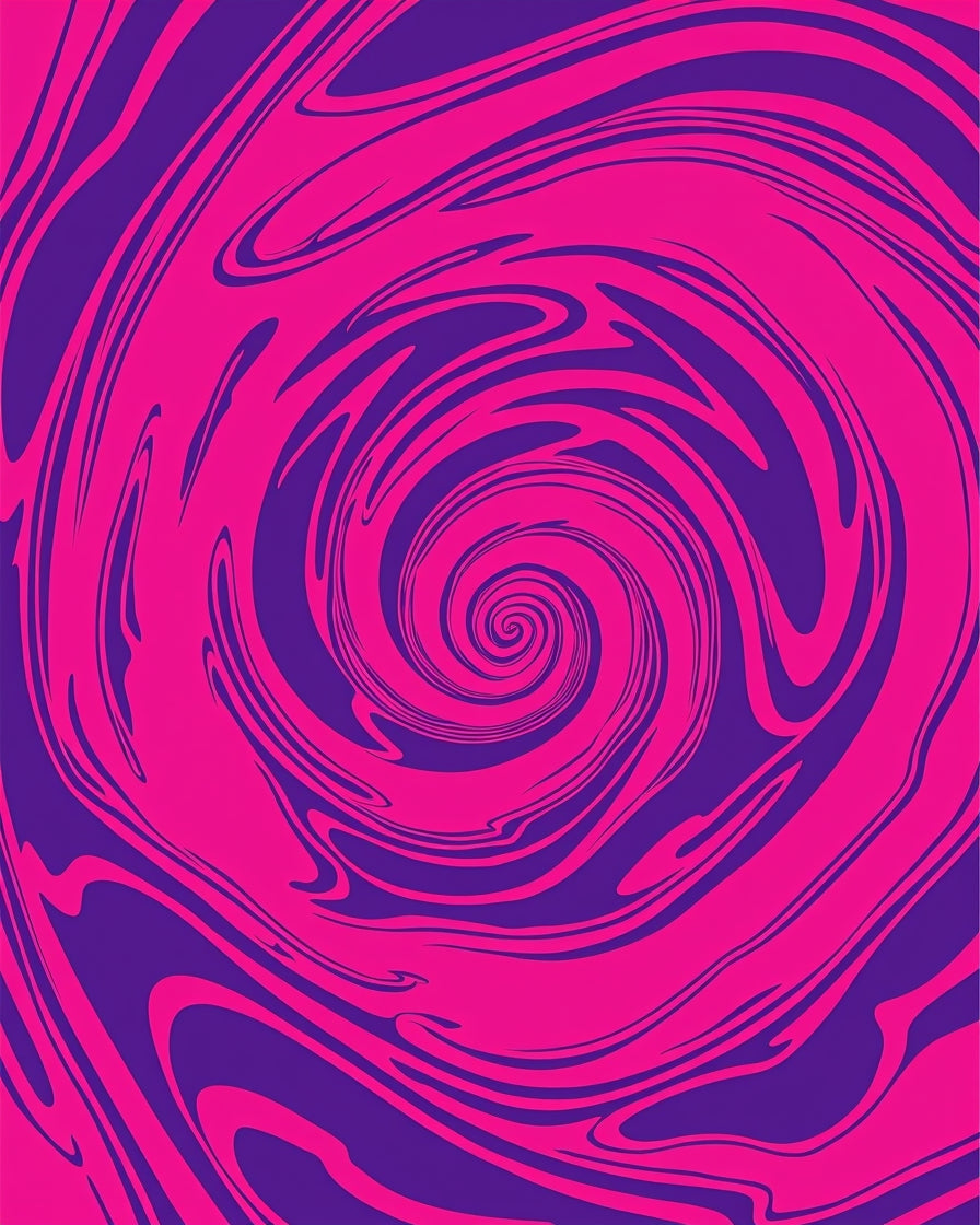 Vibrant Pink Purple Swirl Pattern Rug