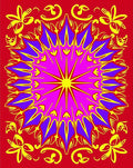 Vibrant Mandala Floral Star Design Rug