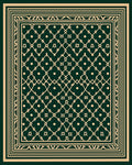 Elegant Cream Green Geometric Pattern Rug