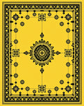 Ornate Black Floral Symmetry Rug