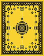 Ornate Black Floral Symmetry Rug