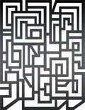 Monochromatic Abstract Geometric Tangle Pattern Rug