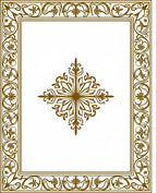Ornate Floral Centerpiece and Border Design Rug