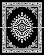 Intricate Black White Mandala Pattern Rug