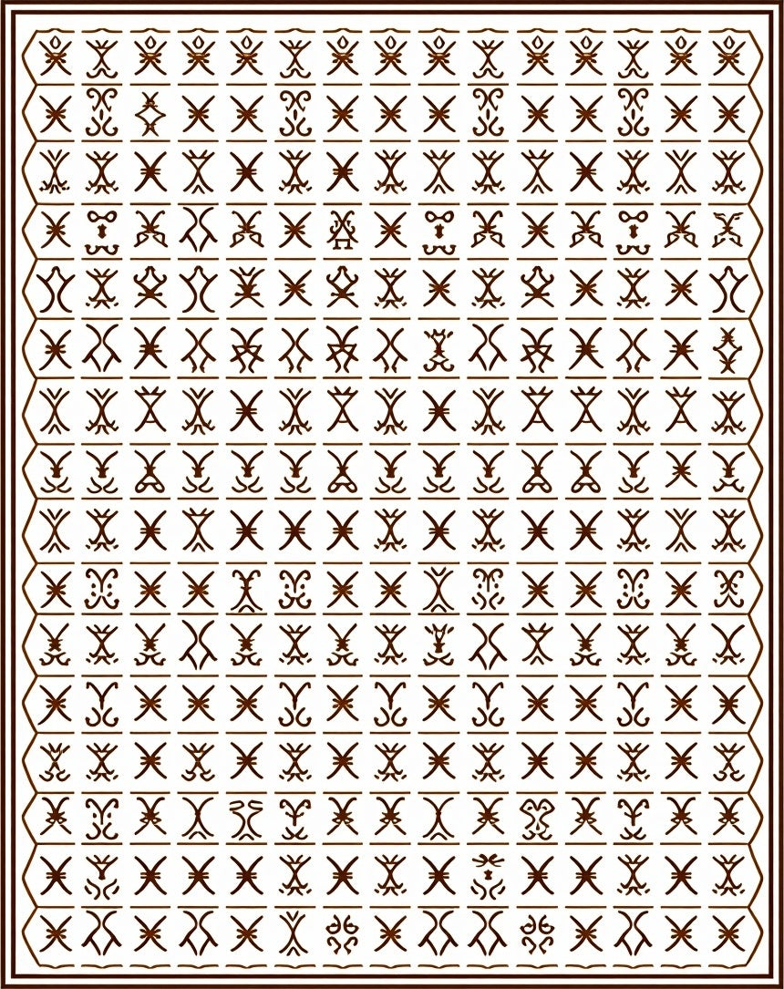 Tribal Symbols Geometric Pattern Rug