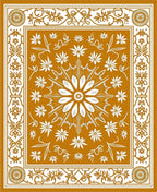 Golden Floral Intricate Pattern Rug