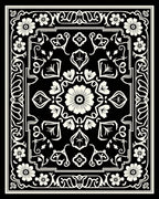Floral and Leaf Intricate Pattern Rug