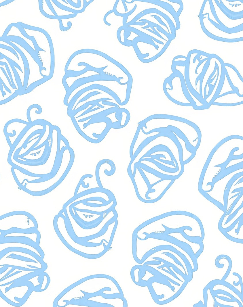 Abstract Blue Swirls Pattern Rug