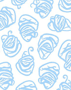 Abstract Blue Swirls Pattern Rug